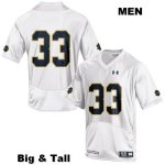 Notre Dame Fighting Irish Men's Shayne Simon #33 White Under Armour No Name Authentic Stitched Big & Tall College NCAA Football Jersey QSF2699NH